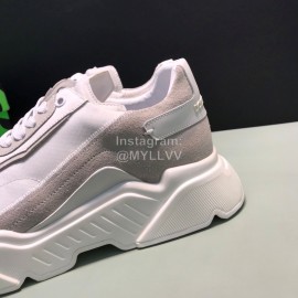 DG Calf Leather Casual Thick Soled Sneakers For Men Gray