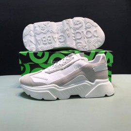 DG Calf Leather Casual Thick Soled Sneakers For Men Gray