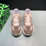 DG Calf Leather Casual Thick Soled Sneakers For Men Khaki