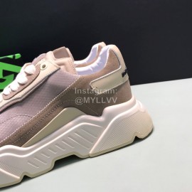 DG Calf Leather Casual Thick Soled Sneakers For Men Khaki