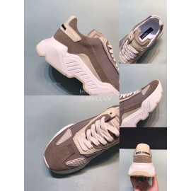 DG Calf Leather Casual Thick Soled Sneakers For Men Khaki