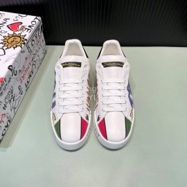 DG 3d Printed Calf Leather Casual Sneakers For Men..