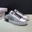 DG 3d Printed Leather Casual Sneakers For Men Silver