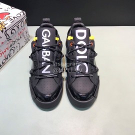 DG 3d Printed Leather Casual Sneakers For Men Blac..