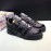 DG 3d Printed Leather Casual Sneakers For Men Black