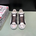 DG 3d Printed Leather Casual Sneakers For Men