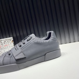 DG Calf Leather Velcro Casual Sneakers For Men Black