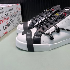 DG Calf Leather Casual Sneakers For Men White