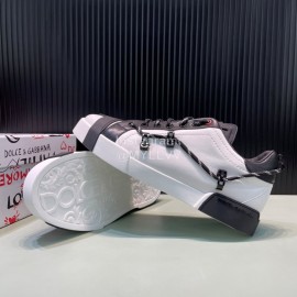 DG Calf Leather Casual Sneakers For Men White