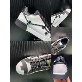 DG Calf Leather Casual Sneakers For Men White