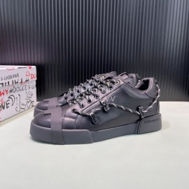 DG Calf Leather Casual Sneakers For Men Black