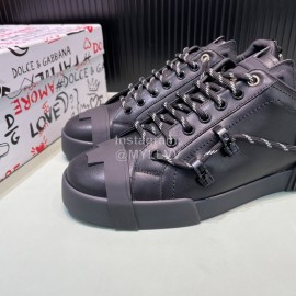 DG Calf Leather Casual Sneakers For Men Black