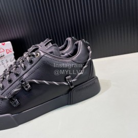 DG Calf Leather Casual Sneakers For Men Black