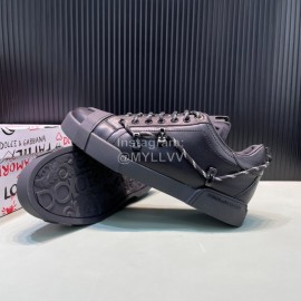 DG Calf Leather Casual Sneakers For Men Black