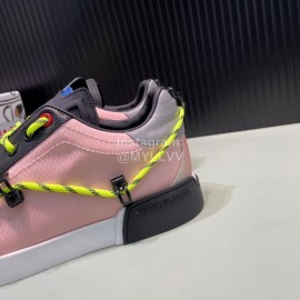 DG Calf Leather Canvas Casual Sneakers For Men Pink