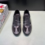 DG Silk Cowhide Casual Sneakers For Men Dark Gray