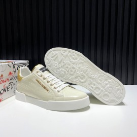 DG Alligator Calf Leather Fashion Sneakers For Men Beige