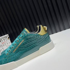 DG Alligator Calf Leather Fashion Sneakers For Men Green