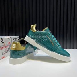 DG Alligator Calf Leather Fashion Sneakers For Men Green
