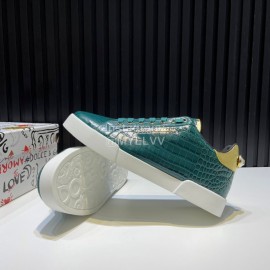 DG Alligator Calf Leather Fashion Sneakers For Men Green