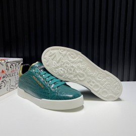DG Alligator Calf Leather Fashion Sneakers For Men Green