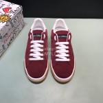 DG Wine Red Cowhide Casual Sneakers For Men