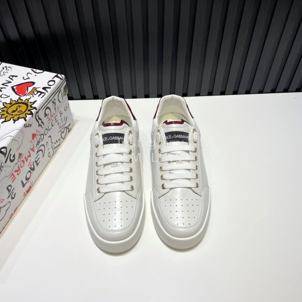 DG Fashion Cowhide Casual Sneakers For Men Wine Red