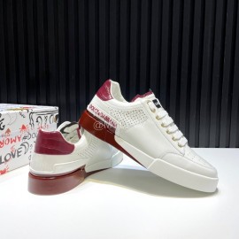 DG Fashion Cowhide Casual Sneakers For Men Wine Red