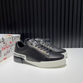 DG Fashion Cowhide Casual Sneakers For Men Black