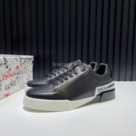 DG Fashion Cowhide Casual Sneakers For Men Black
