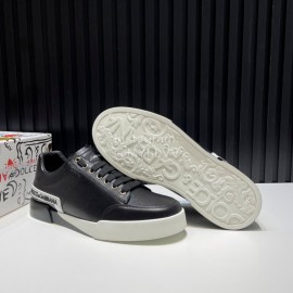 DG Fashion Cowhide Casual Sneakers For Men Black