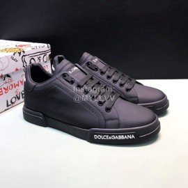 DG Fashion Black Cowhide Casual Sneakers For Men