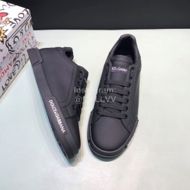 DG Fashion Black Cowhide Casual Sneakers For Men