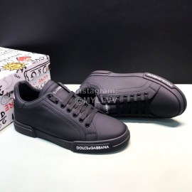 DG Fashion Black Cowhide Casual Sneakers For Men