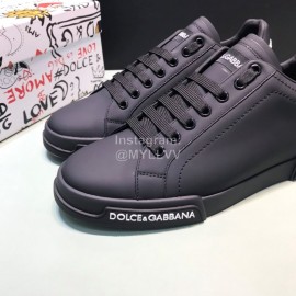 DG Fashion Black Cowhide Casual Sneakers For Men