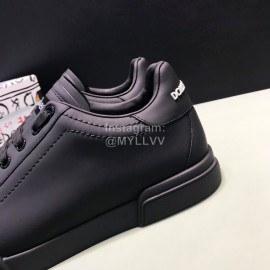 DG Fashion Black Cowhide Casual Sneakers For Men