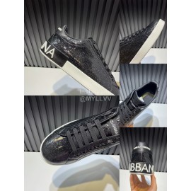 DG Fashion Cowhide Casual Sneakers Black For Men
