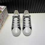 DG Fashion Cowhide Casual Sneakers White For Men