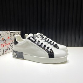 DG Fashion Cowhide Casual Sneakers White For Men