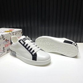 DG Fashion Cowhide Casual Sneakers White For Men