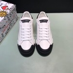 DG Fashion Cowhide White Casual Sneakers For Men