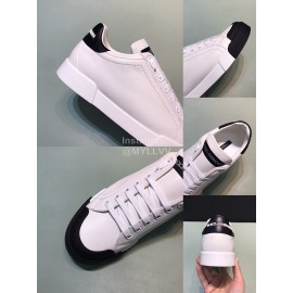 DG Fashion Cowhide White Casual Sneakers For Men