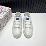 DG Fashion Cowhide Casual Sneakers For Men Blue