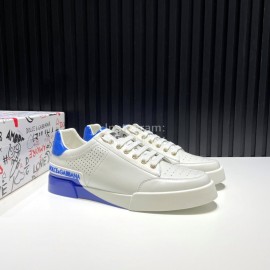 DG Fashion Cowhide Casual Sneakers For Men Blue