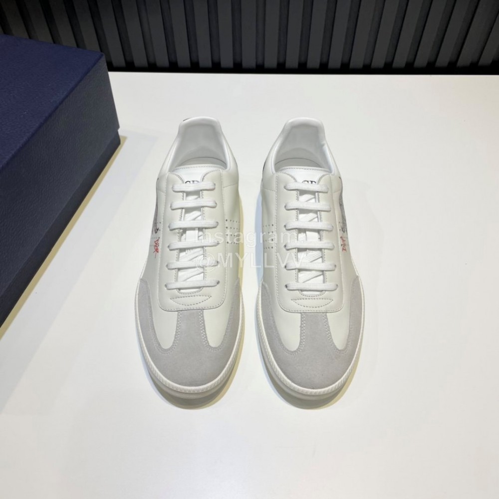 Dior And Daniel Arsham White Leather Casual Shoes For Men