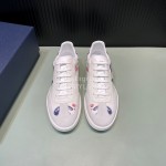 Dior And Daniel Arsham Printed Leather Casual Shoes For Men White