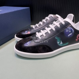 Dior And Daniel Arsham Printed Leather Casual Shoes For Men Black