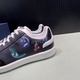 Dior And Daniel Arsham Printed Leather Casual Shoes For Men Black