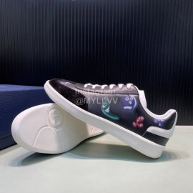 Dior And Daniel Arsham Printed Leather Casual Shoes For Men Black