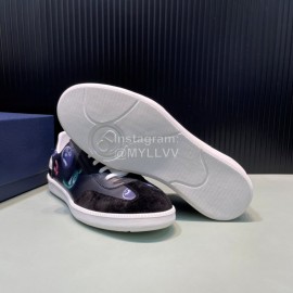 Dior And Daniel Arsham Printed Leather Casual Shoes For Men Black